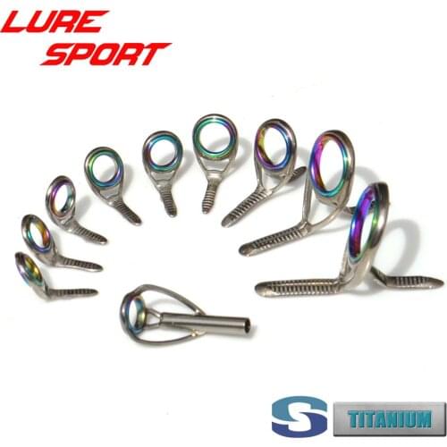 Titanium Frame Rainbow ring 9pcs 10pcs Guide Top set TiXQRSG10 Cast Rod Building Component Pole Repair DIY Accessory Seaguide