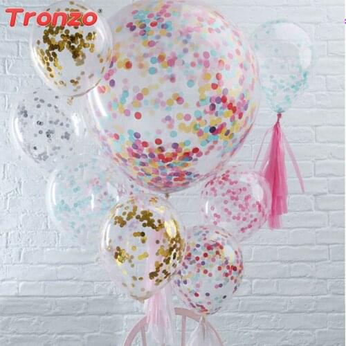 Tronzo 5pcs 12inch Confetti Balloons Decor Latex Air Inflatable Balloon Birthday Wedding Decorations Baby Shower Supplies 2020