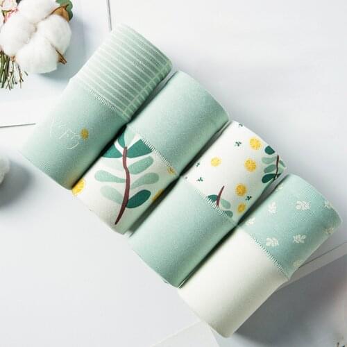 4pcs /lotWomens sexy breathable Underwear high waist Cotton Panties Briefs Ceca Calcinhas Transparent Underpants women panty