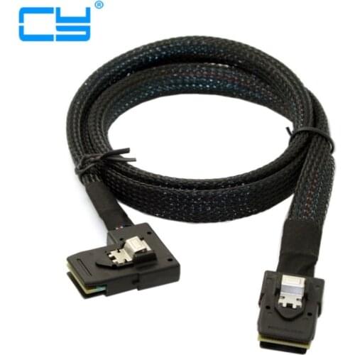 Ultra Slim Flat Left Angled 90 Degree Mini SAS 36pin SFF-8087 to 8087 Data Raid Cable 80cm