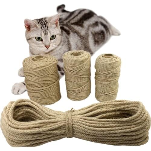 Homemade Cat Scratch Rope Natural Hemp Rope Cat Tree House DIY Rope Climbing Frame Replacement Twine Rope For Cat Sharpen Claw