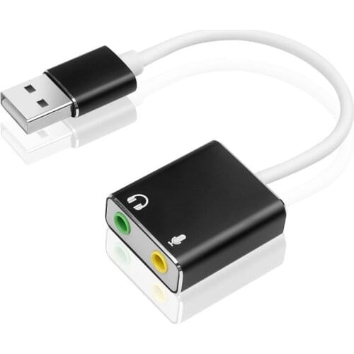 External USB Sound Card to 3.5mm Jack Audio Adapter Earphone Micphone for Macbook Computer Laptop PC