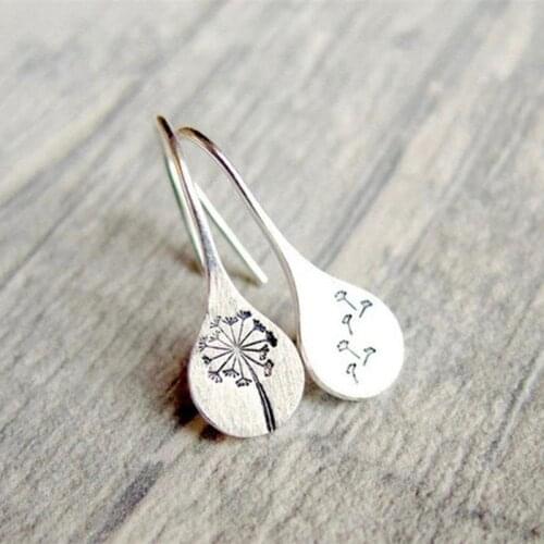 Simple Silver Color Dandelion Earrings For Women Engagement Wedding Jewelry Statement Earring
