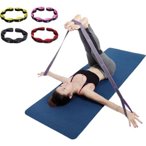 Women Yoga Stretch Strap Adults Latin Dance Belt Fitness Exercise Gym Rope Figure Waist Leg Resistance Fitness Bands Yoga Belt