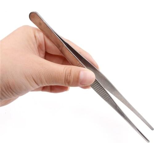1pc 12.5cm/14cm/16cm/18cm/20cm/25cm/30cm New Stainless Steel Industrial Tweezers Repair Tools Hot Selling