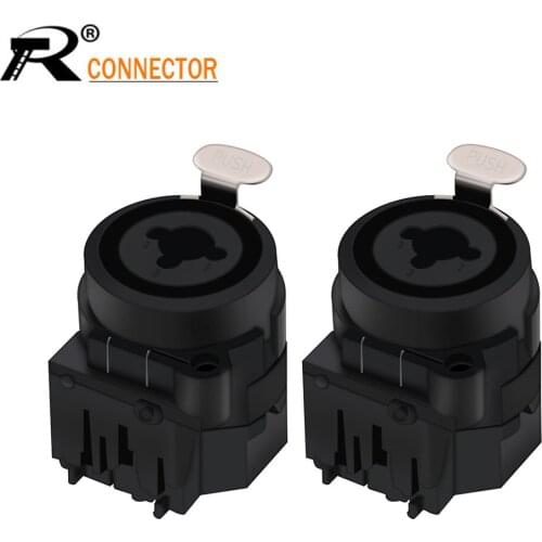 1pc XLR 6pin Dual Purpose Connector Male Socket Female Jack Adapter PUSH Button Cable Plug Microphone Stage Connector Universal