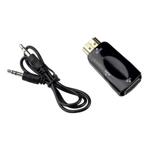 1080P USB HDMI Male to VGA Female TV AV Converter Adapter + Audio HDTV PC Black Free Shipping