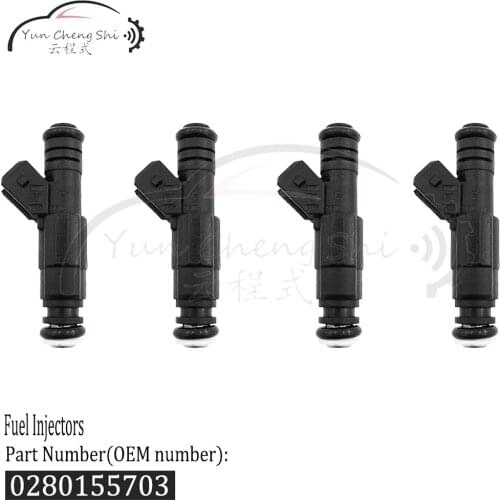 4 Pcs High Qulity 0280155703 53030778 53030343 33007127 Flow Matched Fuel Injector Set for 1993-1995 Jeep 4.0