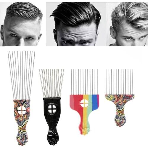 1Pcs African Metal Black Fist Comb Curling Hair Brush Wet and Dry Salon Hair Styling Tool Hair Care Comb