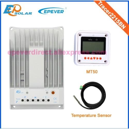 12V 24V Battery auto charger work Solar mppt tracking controller MT50 Meter 20A Tracer2215BN+Temperature sensor EPEVER