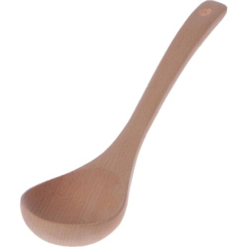 Large Wooden Soup Spoon Long Handled Rice Soup Dessert Ladle Mixing Scoop