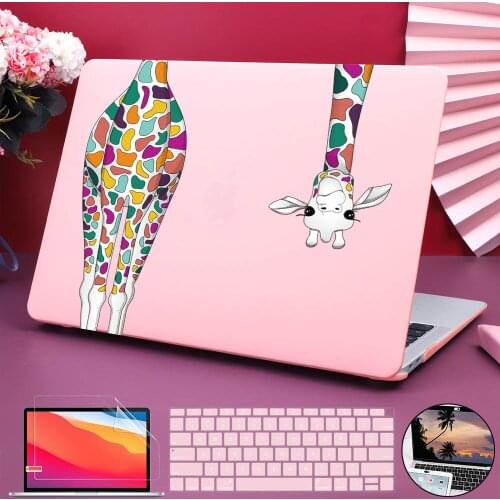Colorful Giraffe Plastic Case For MacBook Air Pro Retina 11 12 13 15 16 A2179 A2337 Keyboard Skin Screen Protector Webcam Cover