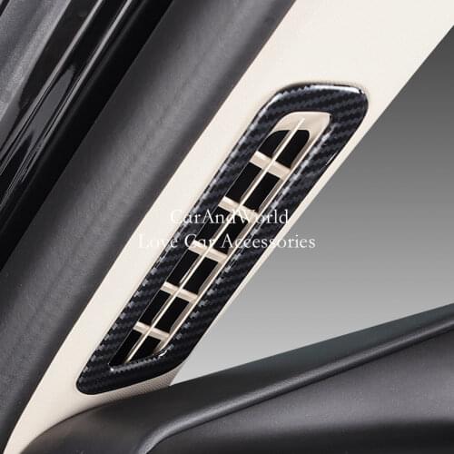For Ford Explorer 2020 Door A Pillar Air Condition Outlet Vent Panel Frame Cover Trims Carbon Fiber Car Interior Accessories