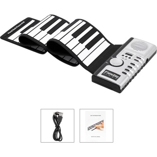 Flexible Piano 61 Keys Soft Silicone Roll up Piano Portable Hand Roll Keyboard for Kids