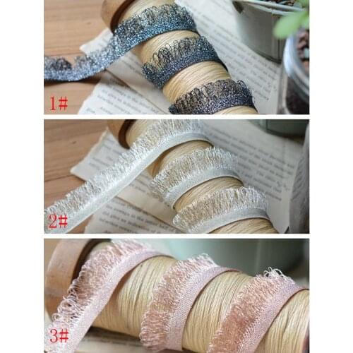 Hot sale Lace accessories Three-colored tendrils bordered with gold silk lace width 2cm h0204