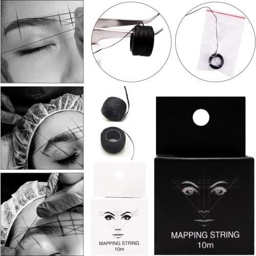 Eyebrow Mapping 10m Microblading Map Pre-inked String Eyebrow Marker Line Eyebrows Tattoo Dot String Tattoo Liner Combination