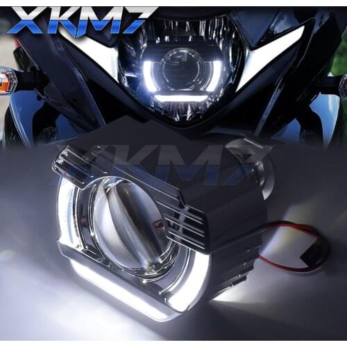 XKM7 Motorcycle Projector Tuning Kit Bi-xenon Headlight Lens Angel Eyes 2.0 inch Spotlight H1 HID Lamp Ballast Accessories DIY