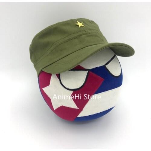 The Republic of Cuba Ball and Cuban Military Cap Doll CUB countryballs plushies Cosplay Polandball Plush Toy for Gift 20CM
