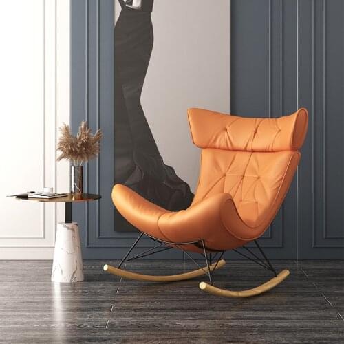 Light Luxury Rocking Chair Recliner Nordic Leisure Chair Balcony Home Lazy Living Room Single-Seat Sofa Chair