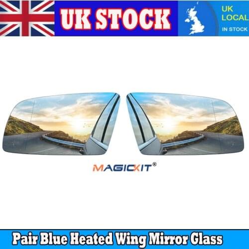 MagicKit Left Side Blue Heated Wing Mirror Glass For BMW E60 E61 2003-10 E63 E64 2004-11