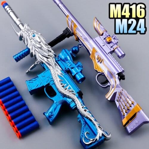 Small Size M416 M24 Soft Bullet Toy Gun Rifle Sniper Military Toy Plastic Manual Gun Pistol For Kids Children Boys Birthday Gift