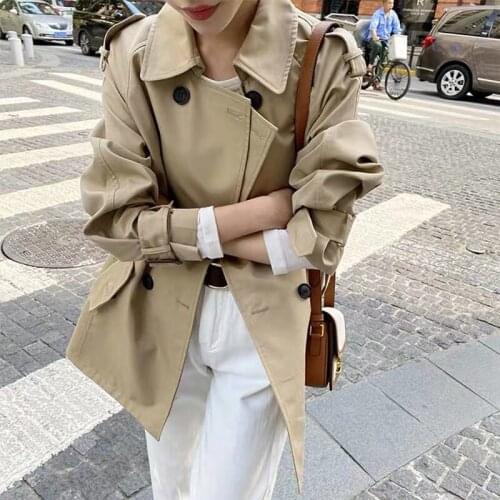 Trendy 2021 Spring Autumn New Temperament Windbreaker Jacket Womens Short Popular Explosive British Style Coat Outerwear zh444