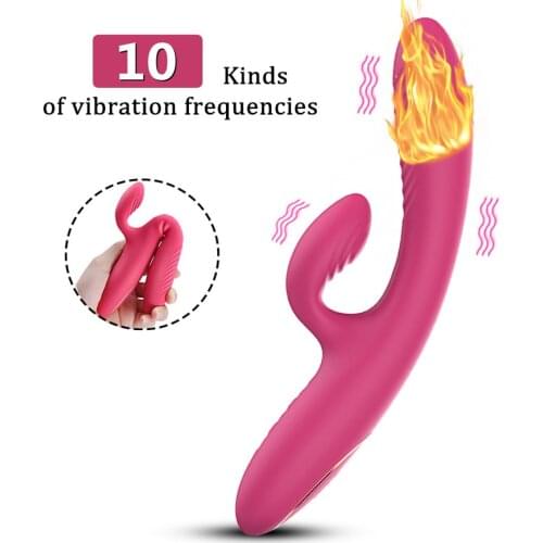 Powerful Heating Dildo Vibrator For Women 10 Modes G Spot Vagina Massager Rabbit Vibrators Female Masturbator Adult Sex Toys