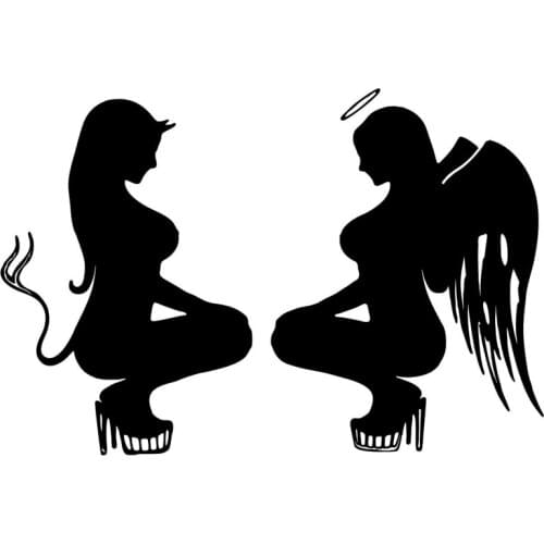 Ustomized Sexy Angel Devil Car Decals Pvc Rear Body Breeze Decorative Accessories Waterproof Moisture-proof Sunscreen Stickers