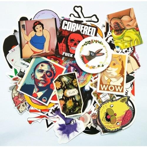 Skateboard stickers 100 pcs Mixed funny fun stickers for kids Home decor jdm on laptop sticker decal fridge doodle toy stickers