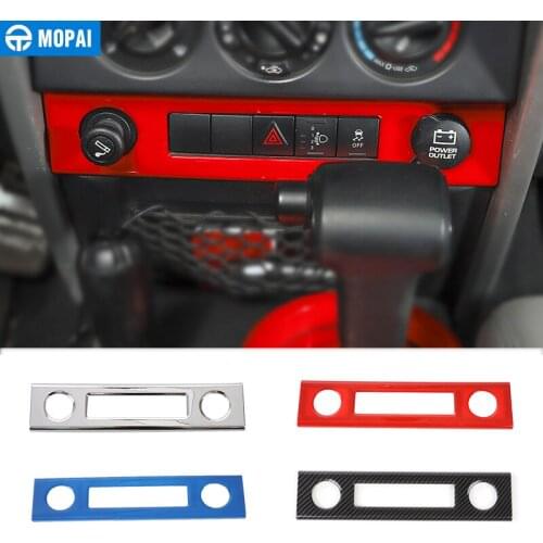 MOPAI Car Interior Cigarette Lighter Socket Decoration Panel Cover Stickers for Jeep Wrangler JK 2007 2008 2009 2010 Car Styling