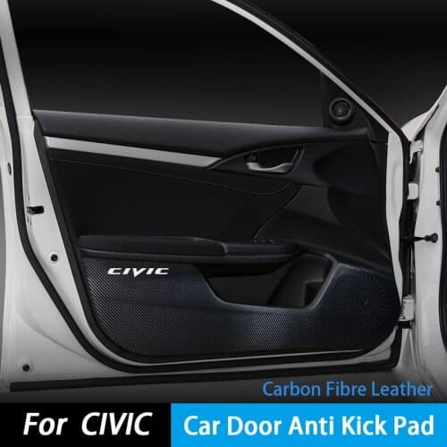 Car Door Stickers Anti Kick Pad for Honda CIVIC Anti Scratch Car Door Sill Protector Decal Carbon Fibre Leather Car Accessories