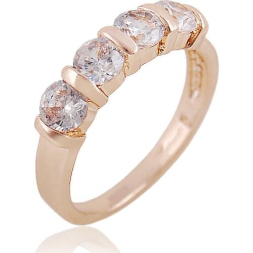 New Rose Gold Color Women Jewellery Trendy Fashion Wedding Ring Clear White Zircon Women Rings