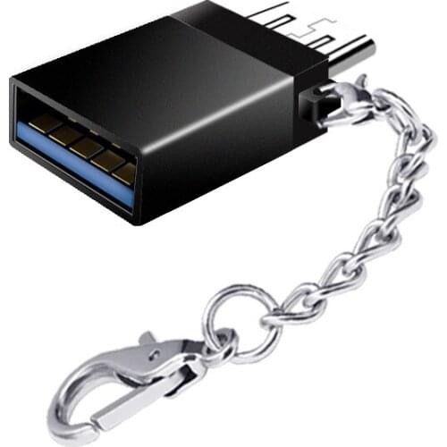 Wholesales Android Adapter Otg Micro V8 To USB With Chain For Tablet Phone Keyboard Mouse U Disk Connector