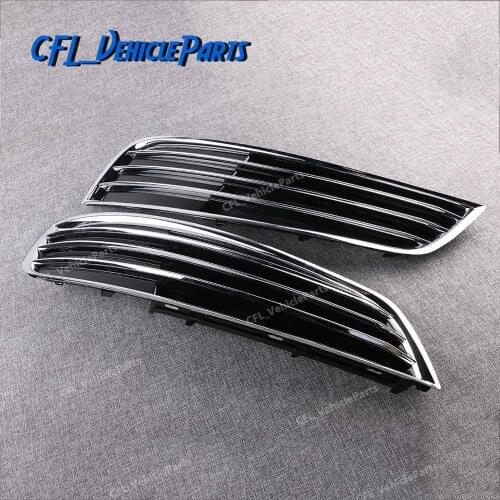 Pair L+R Front Bumper Chrome Lower Fog Light Grilles Grill 3 bars 4H0807679E 4H0807680E For Audi A8/S8 Quattro D4 2010-2013