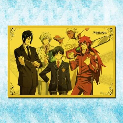 Japanese Anime Black Butler Poster Art Silk Canvas Retro Print For Home Room Decor Wall Stickers-025