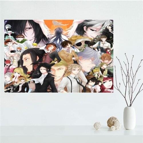 Modern Picture Bungo Stray Dog Poster Paintings For Living Room Wall Art Canvas Fabric Cloth Decoration Poster Wall Art Unframed