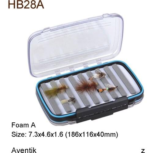 Aventik Plastic Waterproof fly fishing Double Side Clear Slit Foam fly Fishing Box FLY BOX Tackle Case Box free shipping L