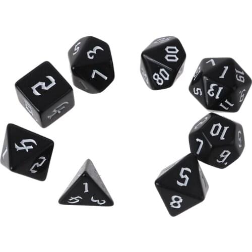 K1KD 7 Pcs Resin Polyhedral Dices Numbers for DND RPG MTG Dials Desktop Table Board Game Dice Toys