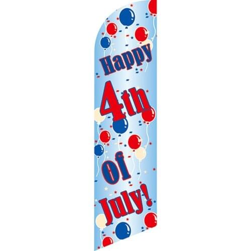 Factory Direct Sales Custom Happy 4th Of July Outdoor 110g Knitted Polyester Feather Flag Single Sided