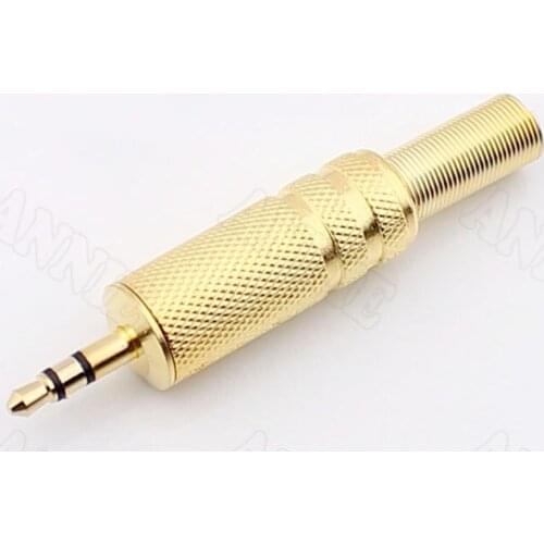50pcs/lot Earphone Plug Dual Channel Socket 3.5mm Pure Copper Gold Plated Wired Jack