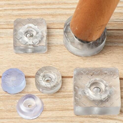 10Pcs Rubber Non-slip Chair Leg Caps Feet Silicone Pads Sofa Foot Covers Furniture Legs Floor Protector Pad with Screws Supplies