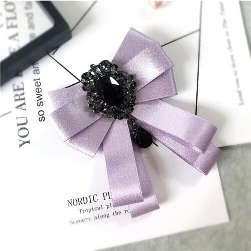 Luxury Black Rhinestone Handmade Bow Tie Mens Wedding Groomsman High-end British Boy Business Suit Shirt Bowtie Butterfly