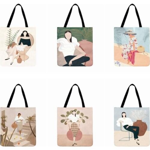 Havana Art Painting Printed Tote Bag Ladies Shoulder Bag Women Casual Tote Fashion Bag Foldable Shopping Bag Outdoor Beach Bags
