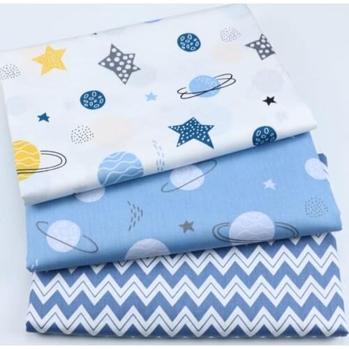 Cartoon Planet Printed Fabric Newborns Babys Bag of Cloth, Sleeping Bag Cloth Children Pure Cotton Cloth Fabric