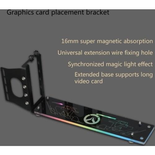 Vertical GPU Bracket PCI Slots Graphics Card Vertical Install Holder kickstand/base ATXcase chassis for GPU with LED