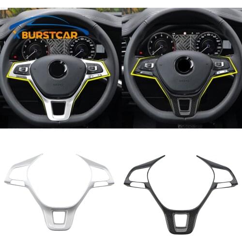 Xburstcar for Volkswagen VW Tiguan MK2 Golf 7 Polo T-Cross T-Roc Jetta 2017 - 2019 Car Steering Wheel Button Panel Cover Trim