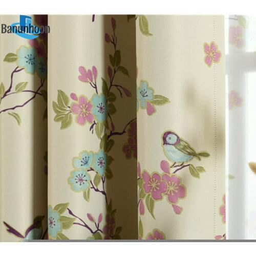 American Flowers Magpie Curtains For Bedeoom The New Fresh Full Shade Printing Curtain For Living Room Kitchen Window Drape
