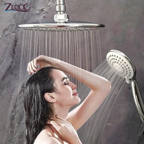 Zloog Hot 3/7 Colors Changes LED Shower Head Bathroom Ceiling Mounted Top Sprayer Rainfall Shower Head