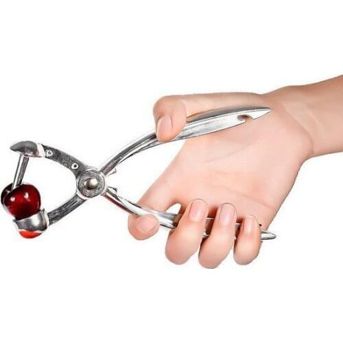 1PC Cherry Pitter Aluminum Oliver Corer Cherry Core Remover Easy Squeeze Stoner Kitchen Accessories OK 0576