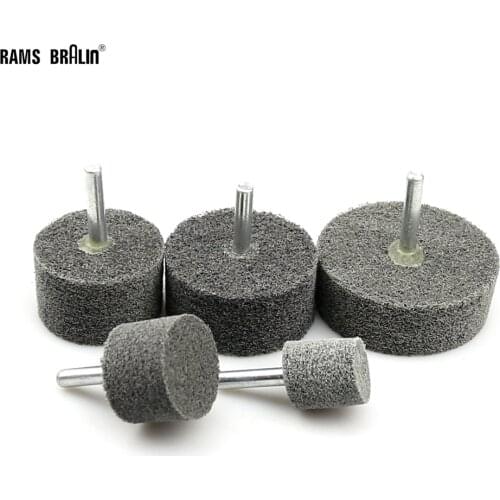 10 pcs 6mm Shaft Mounted Nylon Grinding Head Non-woven Unitized Polishing Wheel Drill Dremel Rotary Tools
